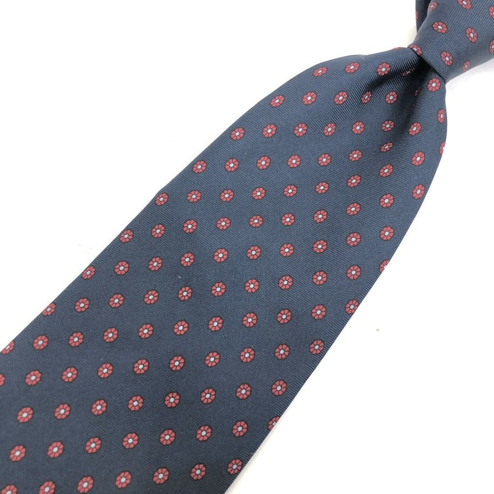 CROOKS & CREED Blue All Over Print Floral Tie Silk